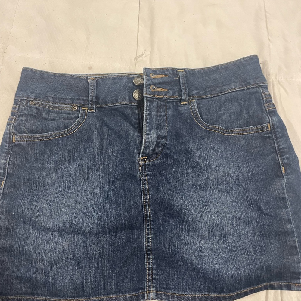 old navy blue jean skirt